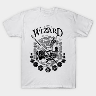 RPG Class Series: Wizard - Black Version T-Shirt